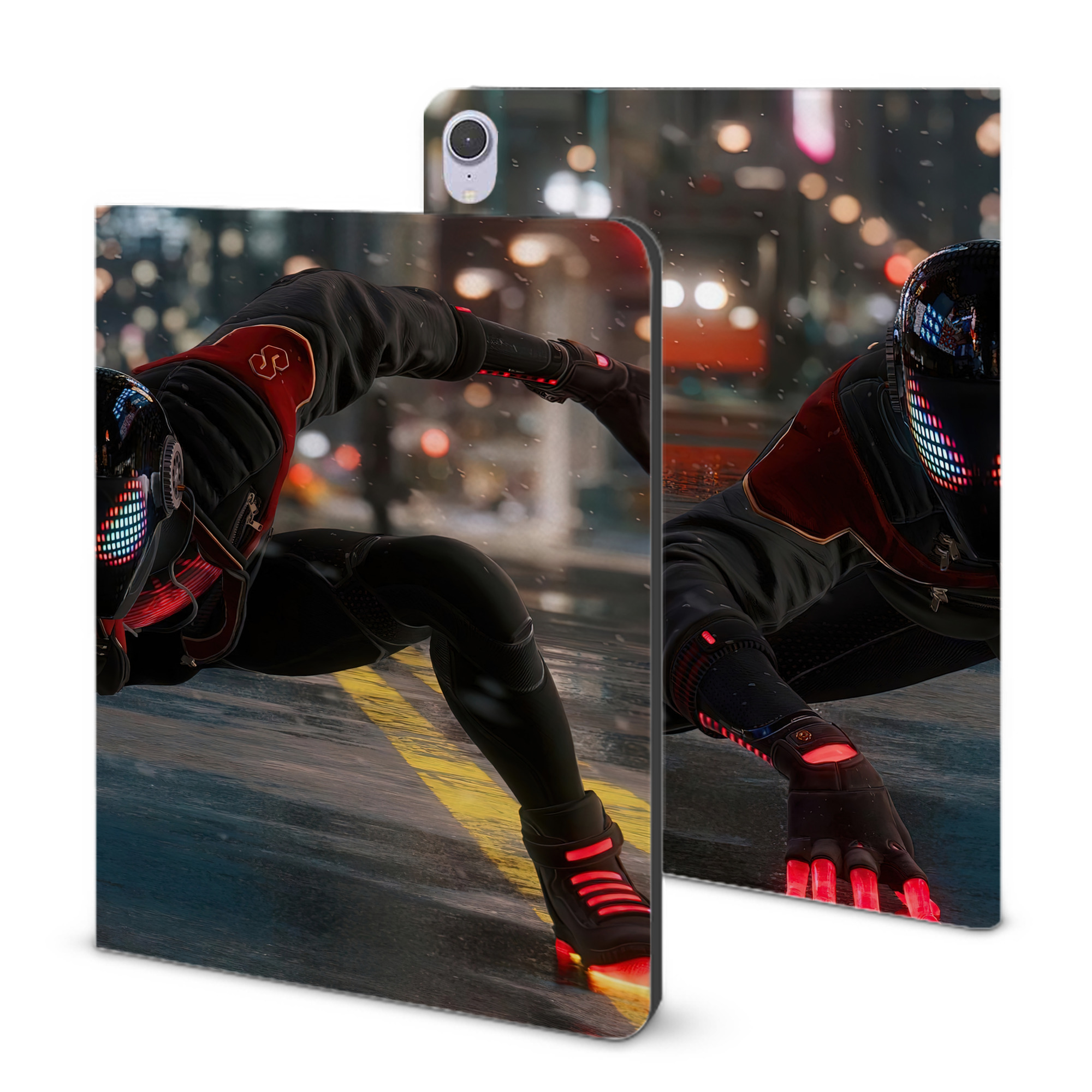 （画像用） Spider Man スパイダーマン IPad ケース ブック型 PUレザー TPU 耐衝撃 軽量 薄型 ペン収納なし 全面保護 IPad 各モデル対応